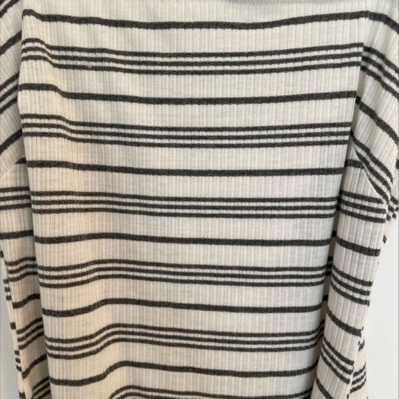 White Fox Striped Bodycon Mini Dress Tie Front Ribbed Size 6 - Picture 4 of 8